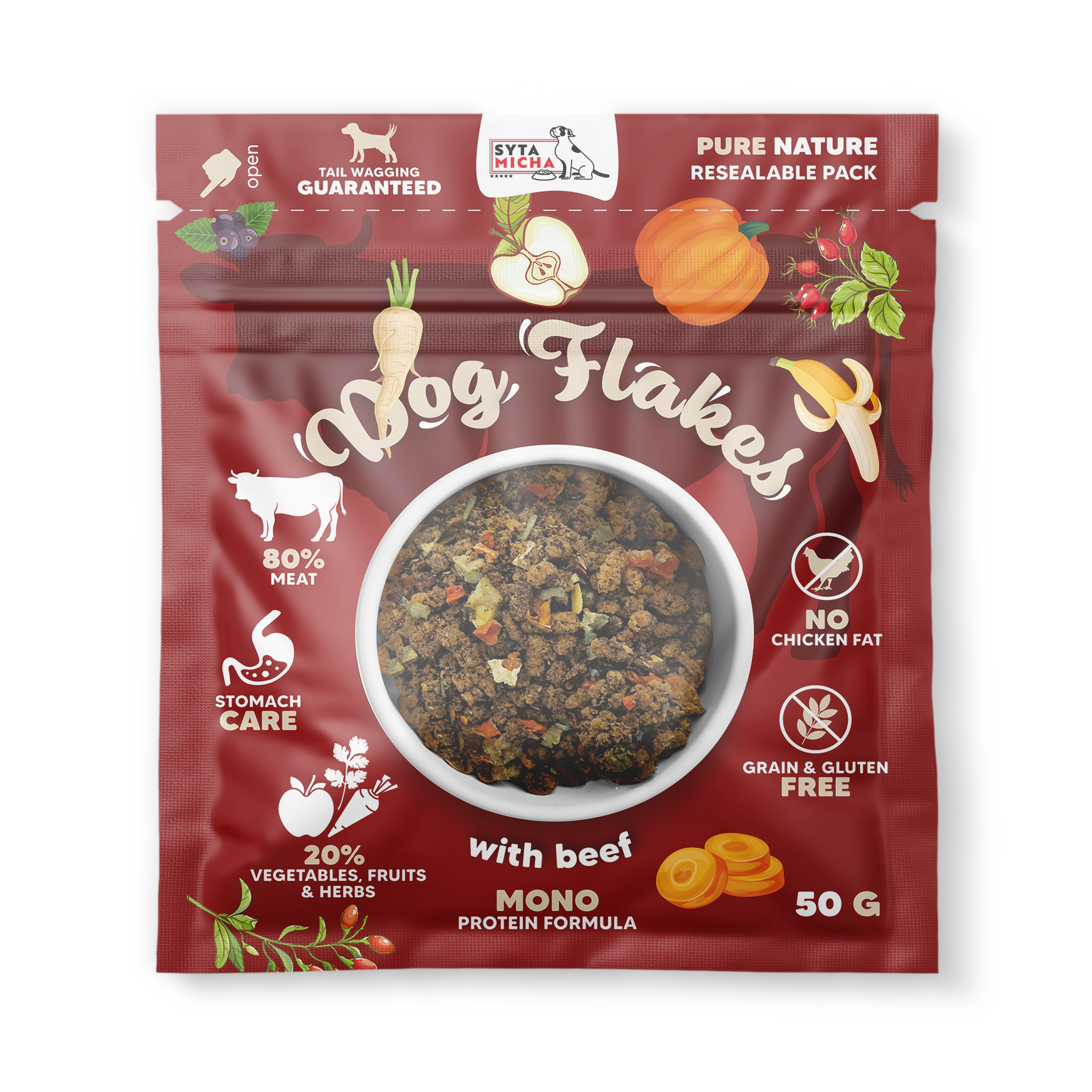 Syta Micha Fiocchi per cani cibo secco per cani Manzo 50g