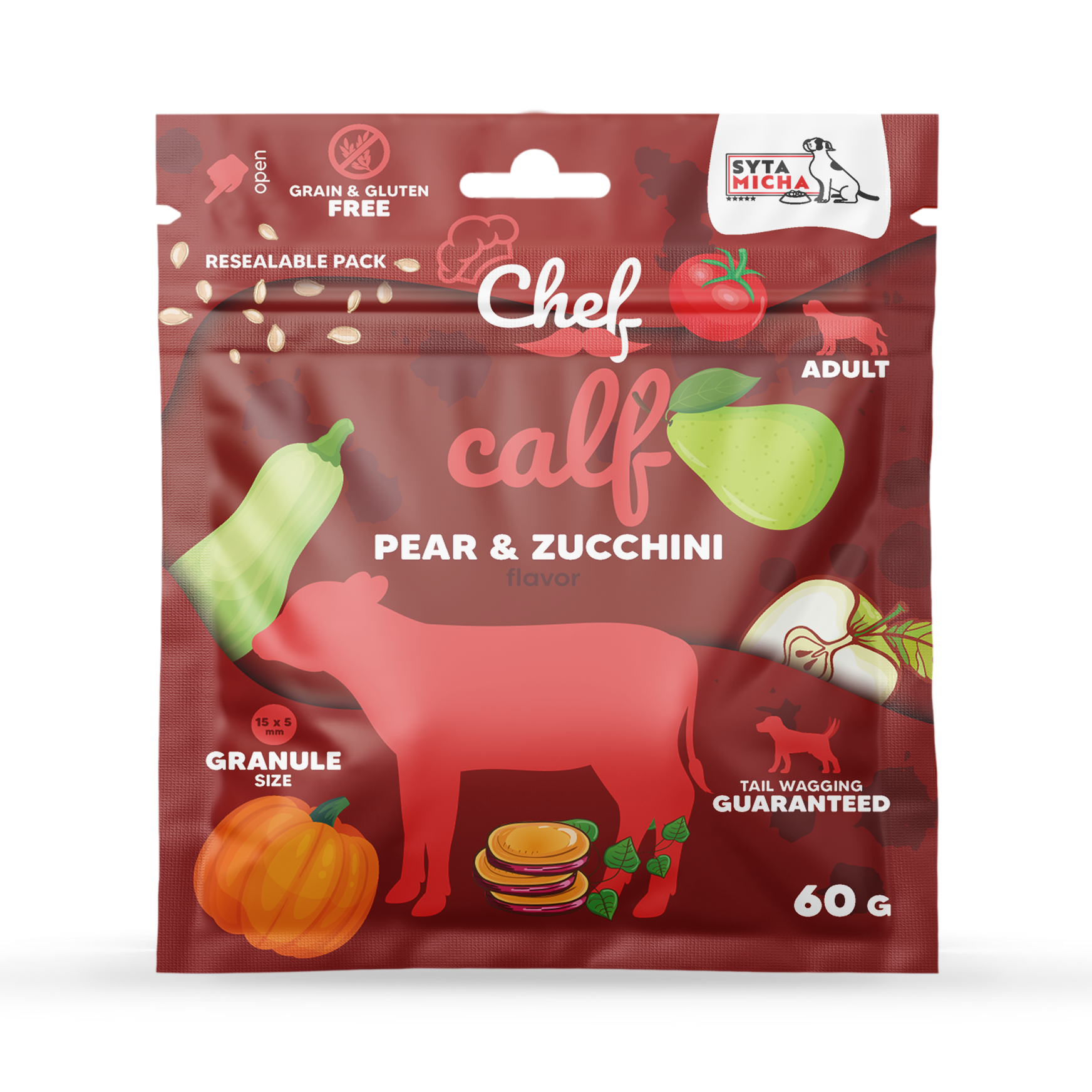 PRÓBKA Crocchette per cani Manzo, pera e zucchina 60g