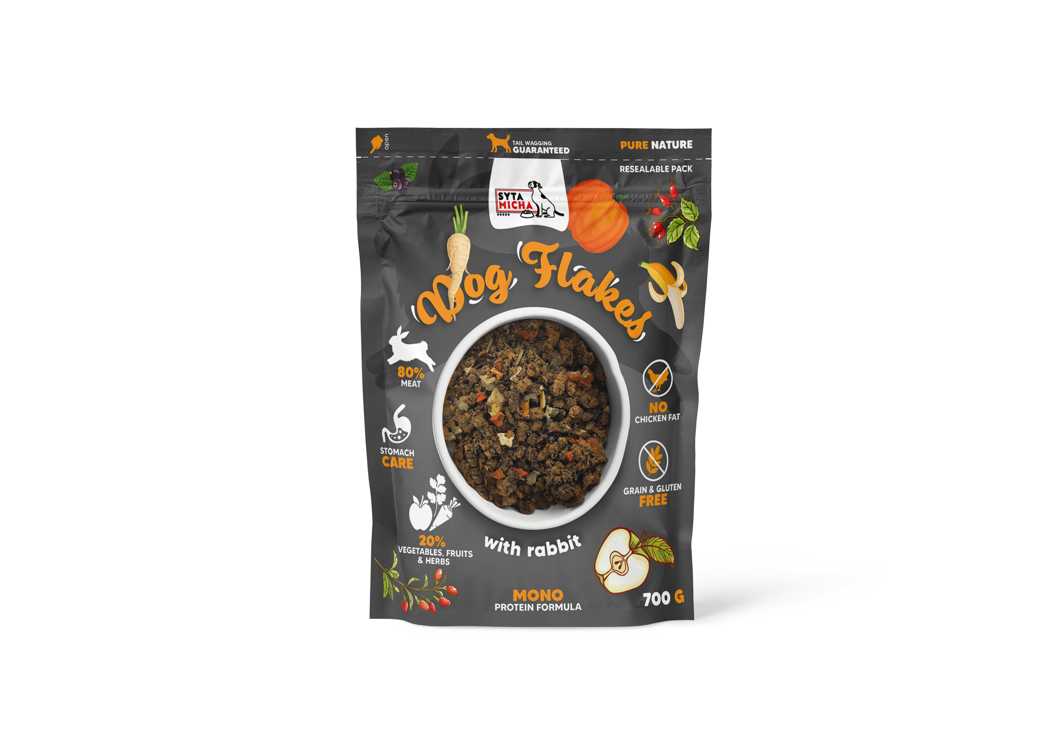 Syta Micha Dog flakes suszona karma dla psa Królik 700g