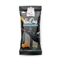 Hot Dog do żucia dla psa - konina z jeżynami w skórze z dorsza 2 szt.