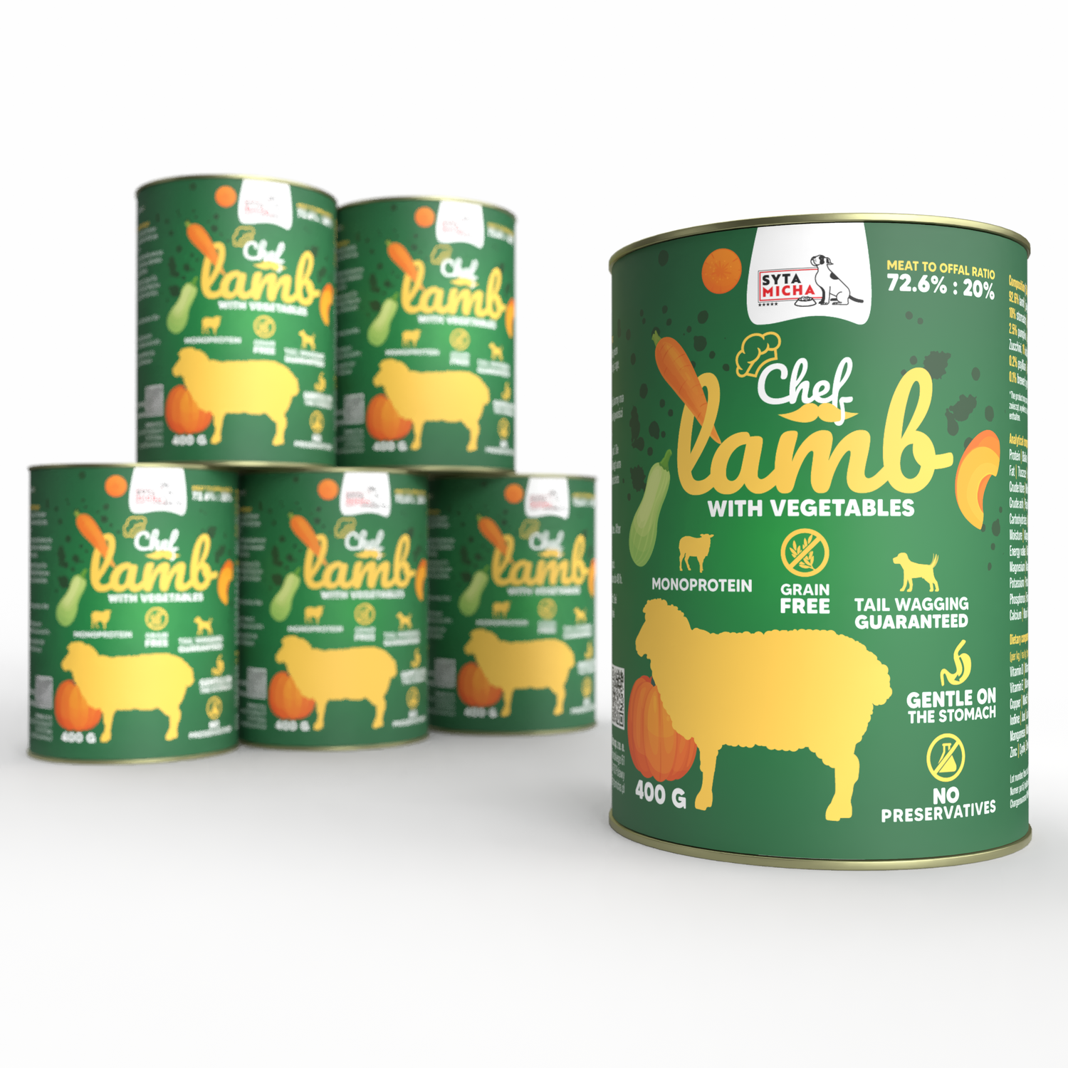 Вологий корм для собаки Ягнятина з овочами 400 г x6