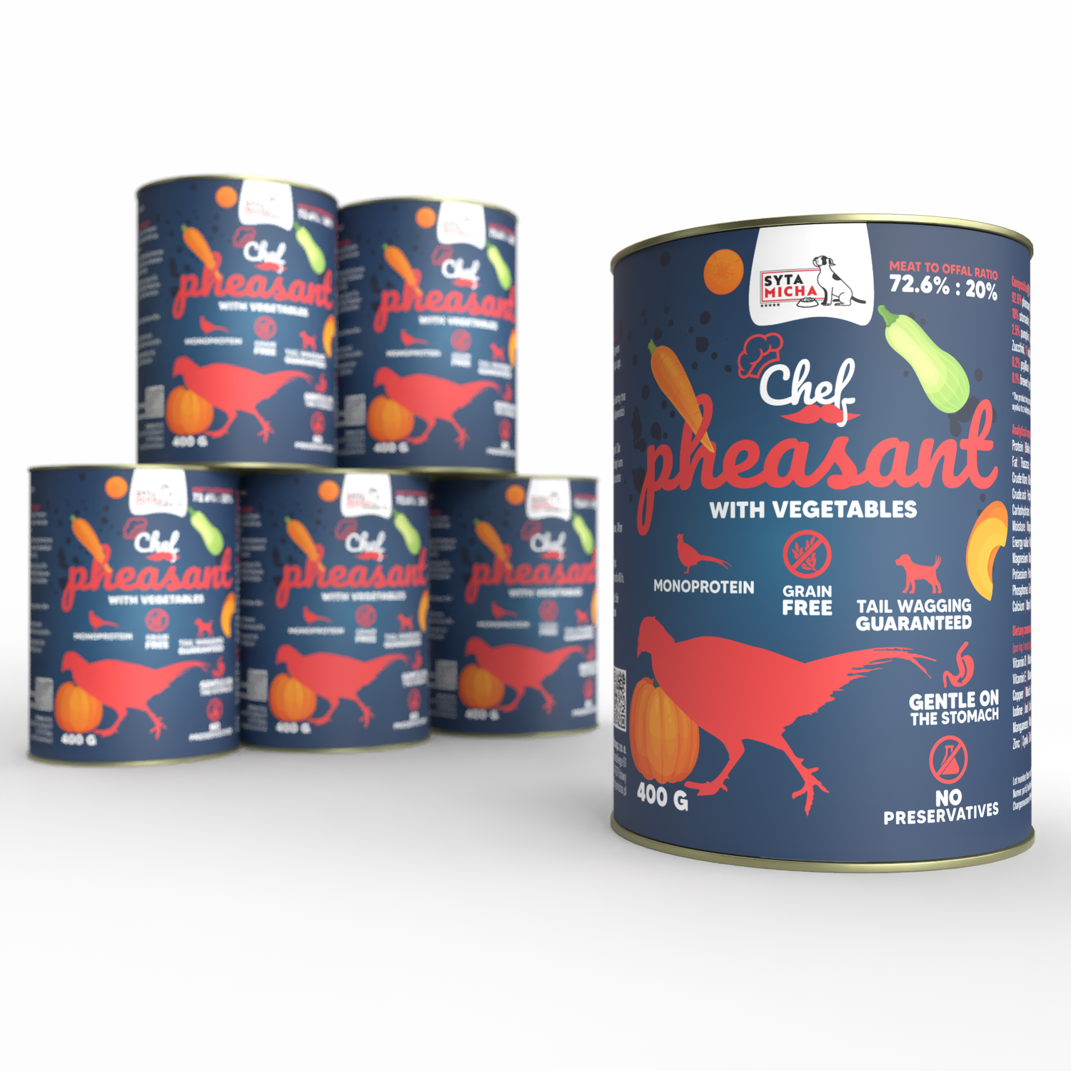 Mokra karma per cani Bażant con verdure 400g x6