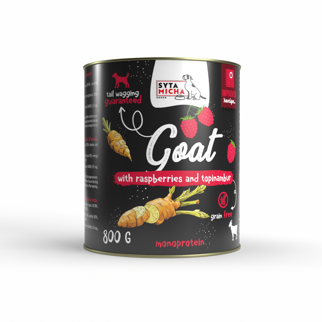 Karma mokra dla psa koza z malinami i topinamburem 800g