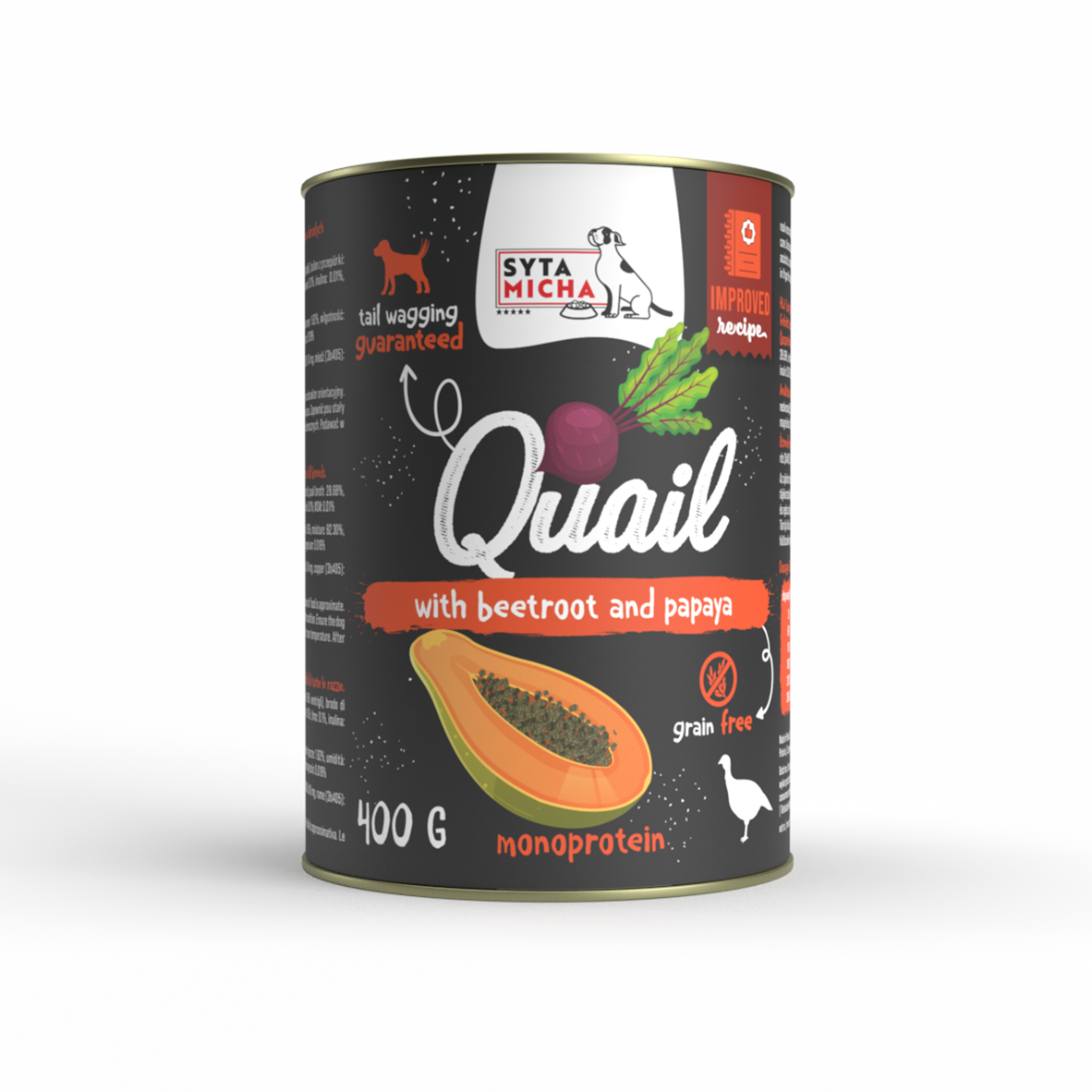 Вологий корм для собак Перепілка з буряком і папаєю 400г