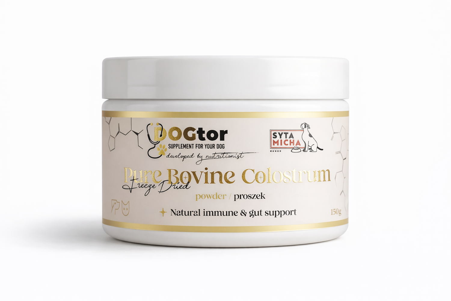 Ciotola piena DOGTOR Colostro 150g - Colostro bovino 20% IgG