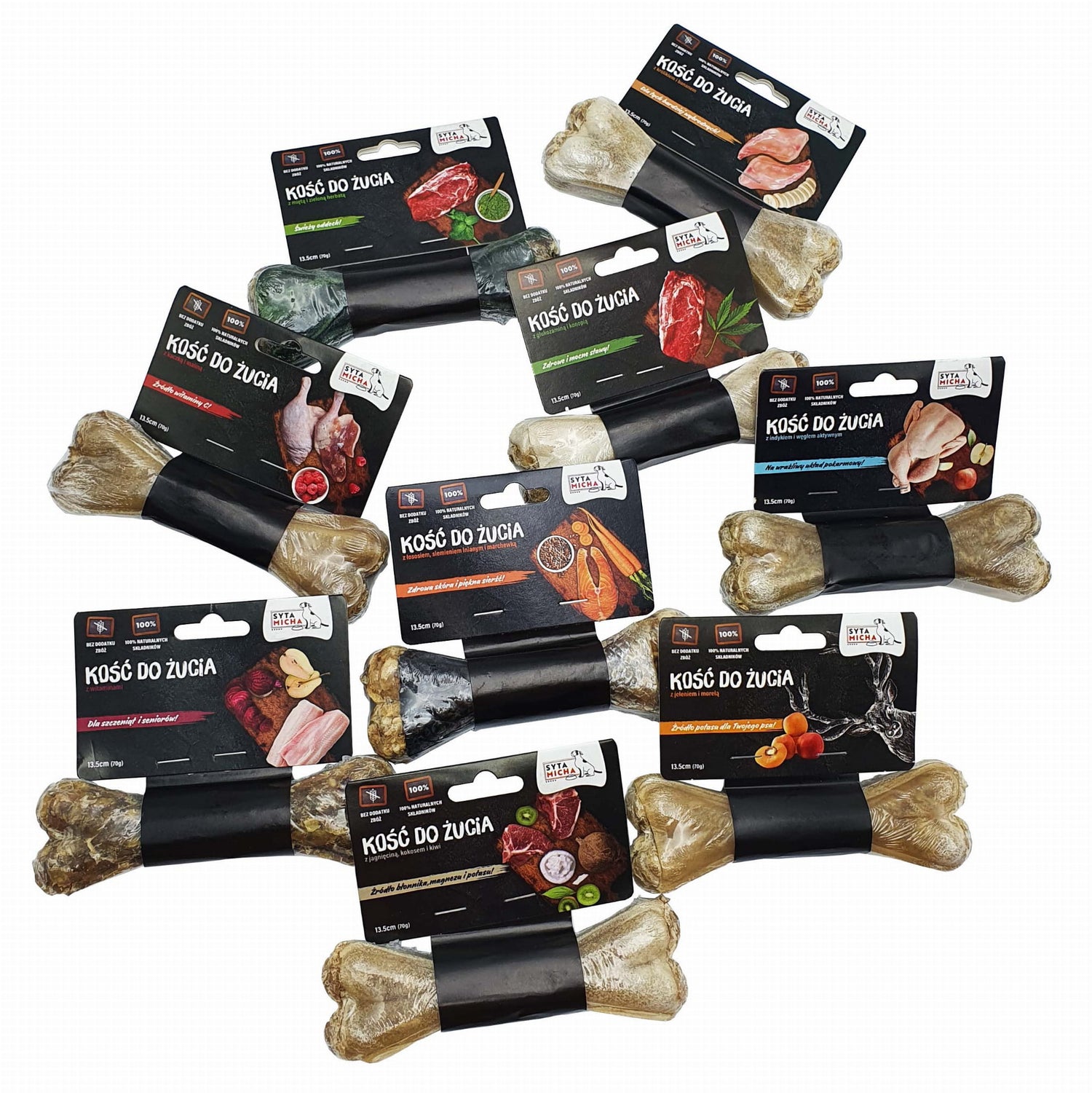 Mix kości do żucia 9szt. - 13,5cm