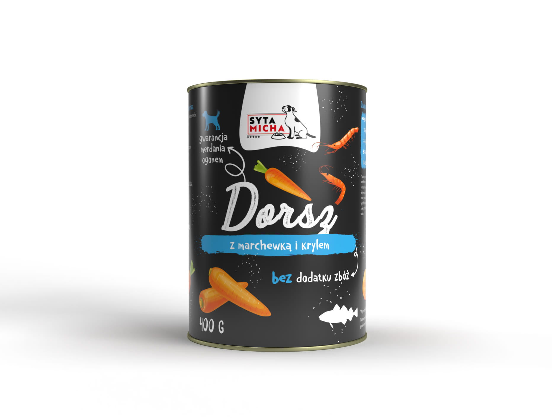 Karma mokra per cani dorsh con carote e krill 400g