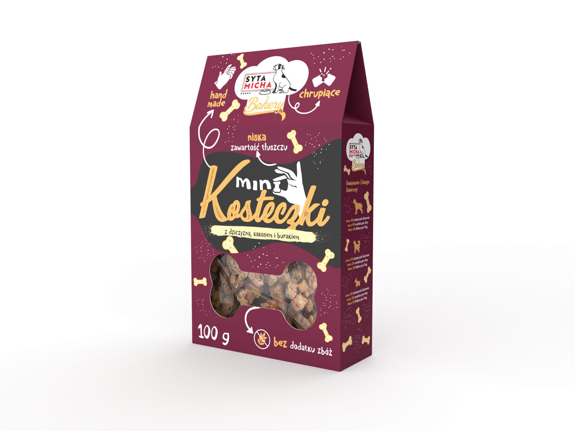 Ciastka dla psa Mini kosteczki z dziczyzną 100g