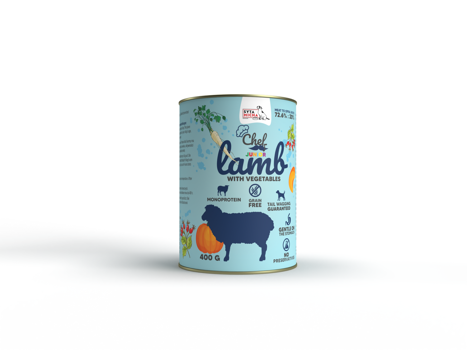 Karma mokra dla psa Jagnięcina z warzywami JUNIOR 400g