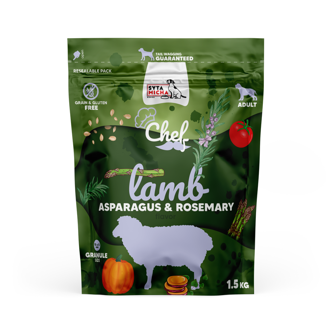 Cibo secco per cani Agnello, asparagi e rosmarino 1.5kg