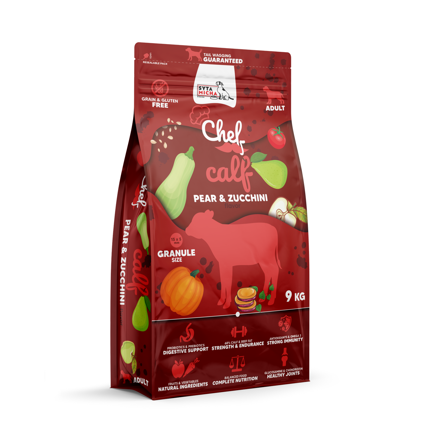 Cibo secco per cani Manzo, pera e zucchina 9kg